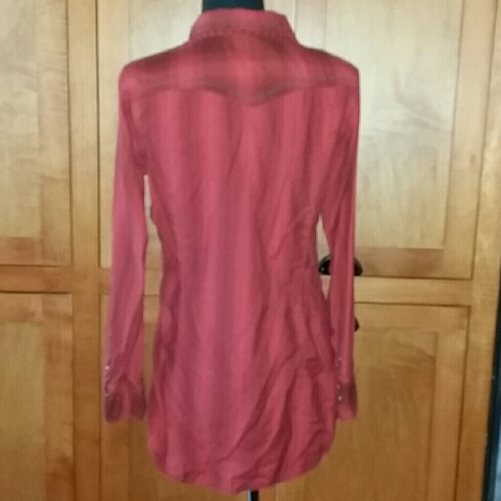 Ryan Michael Red Snap Tunic Medium - image 2